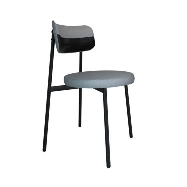 Imagem de Cadeira Kyta Fixa C-4 Pés 50 X 44,7 X 83,8 Cm. Corriente Cinza Claro-courino Preto Corriente Cinza Claro-courino Preto