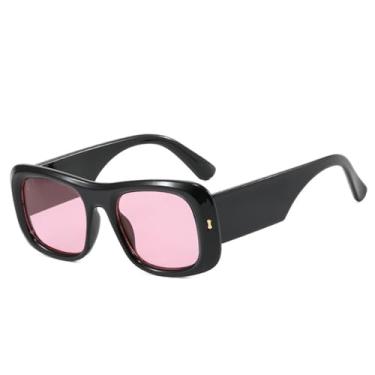 Imagem de Óculos de Sol Feminino Candy Color com Rebites, Hastes Largas e Lentes Degradê UV400 para Esportes ao Ar Livre, Corrida e Ciclismo, Preto e Rosa
