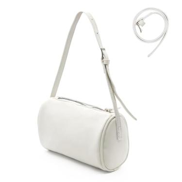 Imagem de Long Keeper Bolsa de couro sintético pequena bolsa transversal para mulheres bolsa de ombro moderna Y2K bolsa de mão Hobo clutch, Branco, Bolsa tiracolo extensora com alça de ombro