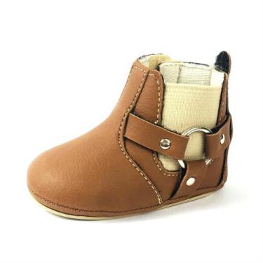 Imagem de Botinha Bota Masculina Menino Bebê Recém Nascido Fivela Lateral - mr t