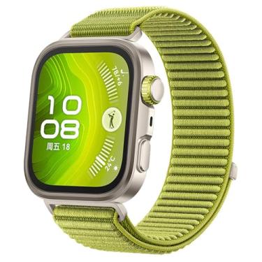 Imagem de HAOZHI Pulseira Compatível para Huawei Watch Fit 4 3 4 Pro,Bracelete Correia Cinta Alça de substituição de Nylon para Huawei Watch Fit 3,4,4 Pro (Verde Campo)