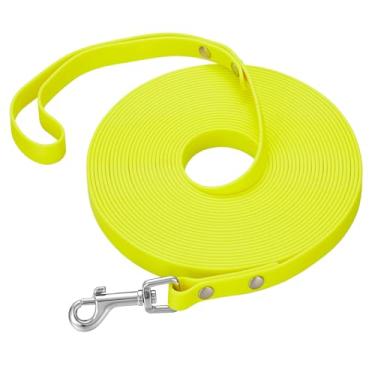 Imagem de Coleira longa de treinamento para cães à prova d'água com guia longa para uso ao ar livre para cães pequenos, médios e grandes, treinamento externo, brincar, acampar (amarelo, 1,8 m)
