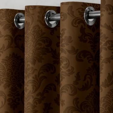 Imagem de Cortina Jacquard de 2,00 a 5,00 metros de largura para Sala Quarto Casa e Decoração (Tabaco, 2,80 x 1,70)