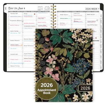 Imagem de Agenda de agendamentos 2026, agenda trimestral, semanal e mensal (janeiro de 2026 a dezembro de 2026), agenda de 21,5 x 28 cm com capa flexível e abas, perfeita para material escolar de escritório