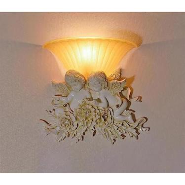Imagem de Luminária de parede em forma de anjo, estilo contemporâneo, com LED, design criativo americano, ideal para sala de estar, quarto, escritório, casa de campo, hotel, quarto infantil, café, res