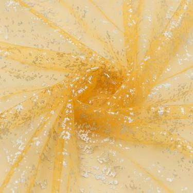 Imagem de P Pothuiny Tecido de tule com glitter, prata dourada, brilhante, metálico, tela transparente, tecido brilhante para vestido de casamento, saia tutu, artesanato, embalagem de presente, decoração de