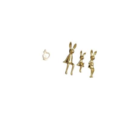 Imagem de Fenteer Conjunto de Esculturas Artísticas de Casal E Família de Coelhos para Decoração de Mesa, Armário Ou Casa, Presente de Aniversário E Centro de Mesa.