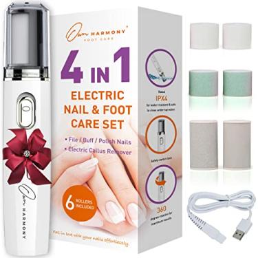 Imagem de Own Harmony Kit elétrico de esmalte e brilho de unhas para unhas naturais: ferramentas de manicure pedicure com remoção de calos para os pés, melhor conjunto de polidor eletrônico Mani Pedi para polir, polir, lixar unhas grossas