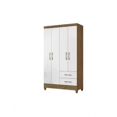 Imagem de Guarda Roupa Solteiro 4 Portas 2 Gavetas ChileBranco
