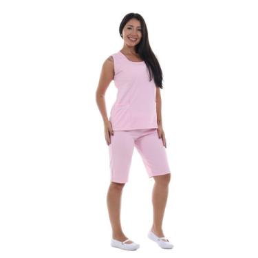 Imagem de Conjunto de Bermuda e Regata em Helanca Maleável Elástico Confortável 