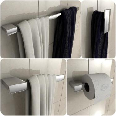 Imagem de Kit De Acessórios Para Banheiro Cromado Master 4 Peças - MetalCromo