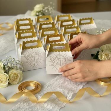 Imagem de Kit 30 Caixinhas Maletinha Batizado lembrancinhas para Bombons - KIBUN