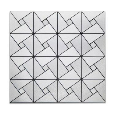 Imagem de Pastilhas Adesivas Decorativas Papel De Parede 30x30cm Prata - Inter