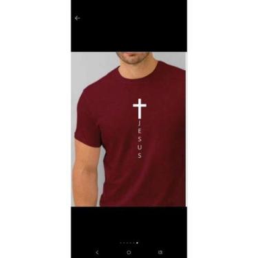 Imagem de Camiseta Masculina Jesus Cristo Cruz Evangélica Algodão Confortavel es
