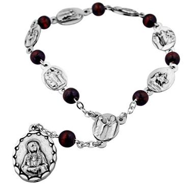 Imagem de Vaticano Arts Terço de Nossa Senhora das Dores de uma década | Ótimo presente católico para a primeira comunhão e confirmação | Oração Devocional Quaresma | Feito na Itália