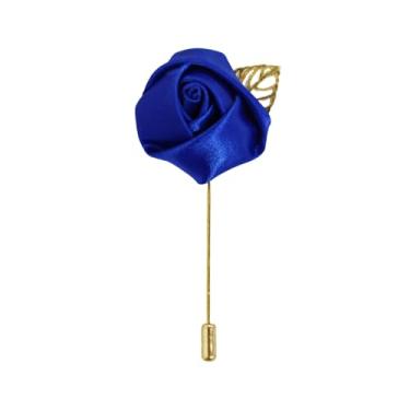 Imagem de Terno de cavalheiro, broche de flor, broche de lapela feito à mão, boutonniere vara, corsage, acessório, multicolorido, rosa, cetim, smoking, noivo, casamento, banquete, festa, Small, Metal, Sem Pedra