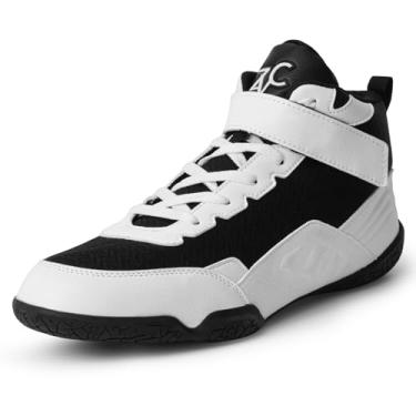 Imagem de ZVC Tênis de Luta Livre Masculino para Boxe, Luta, Levantamento de Peso, Musculação, Branco, 45