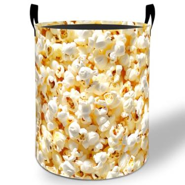 Imagem de Cesto de lavanderia de pipoca, 50 x 40 cm, balde de armazenamento de roupas Oxford dobrável à prova d'água para quarto, banheiro, quarto, berçário, organizador de brinquedos, presentes para crianças