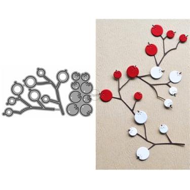 Imagem de DzIxY Conjunto de moldes de corte de metal para ramo de árvore para fazer cartões, conjunto de recortes de papel, estêncil, suprimentos, modelos de máquina