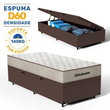 Imagem de Cama Box Baú com Colchão Espuma D60 Ortobom Force Dream 88 cm, Marrom