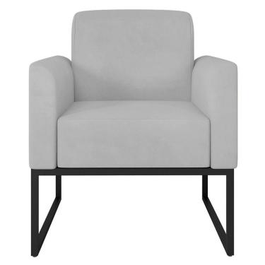 Imagem de Poltrona Suede Cinza/Preto