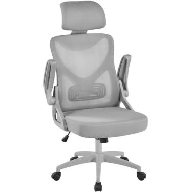 Imagem de Cadeira de escritório Yaheetech Ergonomic Mesh Headrest Lombar Grey