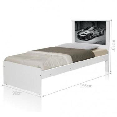 Imagem de Cama Solteiro Carro Sport Chumbo Com Colchão