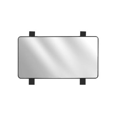 Imagem de HQRNYP Viseira de espelho de carro, espelho de vaidade de carro, viseira automotiva grande HD retrovisor cosmético com tiras, acessórios automotivos para veículos, proteção solar, maquiagem cosmética