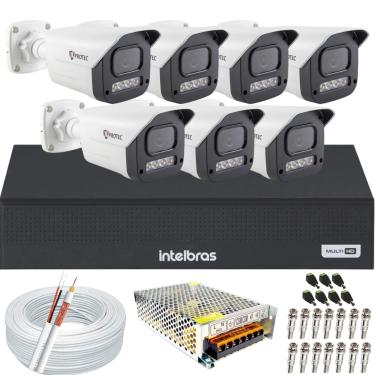 Imagem de Kit 7 Câmeras Full Color C/Áudio Dvr Intelbras 8 canais S/HD