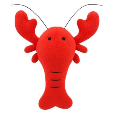 Imagem de Lagosta de Pelúcia com Apito para Cães e Gatos Brinquedo Interativo Macio – 12cm