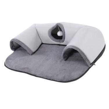 Imagem de Diydeg Cama de Túnel para Gatos Em Forma de U, Túnel de Brincar para Animais de Estimação 2 Em 1 e Cama de Gato Aberta Com Capa de Pelúcia Removível e Lavável, para Gatos Internos, (Tamanho pequeno