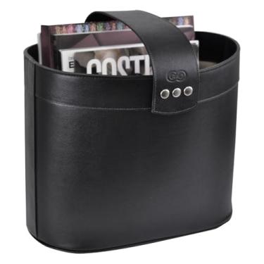 Imagem de Porta Revista / Revisteiro LUX em Couro (Preto)