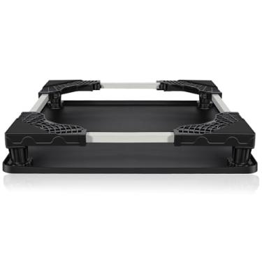 Imagem de AILAHLOE Suporte universal ajustável para mini geladeira com bandeja coletora de silicone, 10 metros fortes, tapete de 59,9 cm x 59,9 cm para geladeiras pequenas, lavadora, secadora, ar condicionado