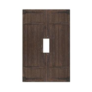 Imagem de SgEdao Placa decorativa para interruptor de luz, porta de celeiro de madeira antiga em estilo rústico de casa de fazenda, placas de parede com botão único, para tomadas elétricas, capas de placa de