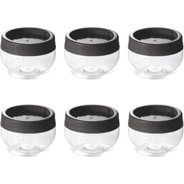 Imagem de Kit Organizador de Armazenamento com 6 Potes Empilháveis, Tampa com Rosca, 155ml, Transparente