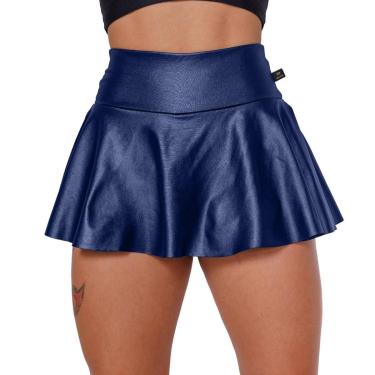 Imagem de Short Saia Babado Tapa Bumbum Em Cirre Brilho Molhado Suplex WOLFOX Fitness Academia-Feminino