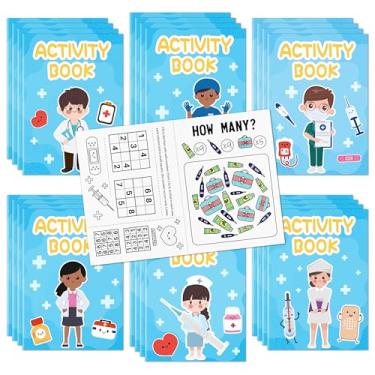 Imagem de Livros de atividades médicas a granel para crianças - 24 peças com tema de enfermeira médica, minijogos, conjunto de livros de colorir para colorir, inclui labirintos, busca de palavras, jogos de