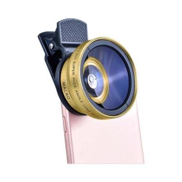 Imagem de Lente Universal 2 Em 1 Para Celular Com Clipe 37mm 045x Grande Angular