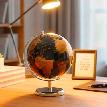 Imagem de Globo Terrestre Decorativo Com Esfera Giratória Mapa Mundi Decora seu ambiente Educativo Interativo Escola Escritório