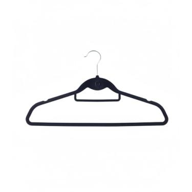 Imagem de Kit de 3 Cabides de Veludo com Gancho Frontal Happy Closet Preto