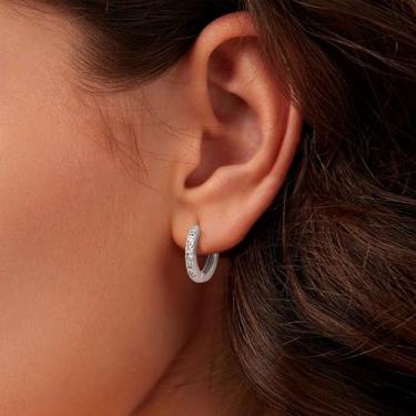 Imagem de 1 par de minúsculos brincos de argola de ouro para mulheres, leves, mini zircônia cúbica para cartilagem, hélice, lóbulo, orelha, piercings, pequenos brincos de argola, standard, Cobre, Sem pedra