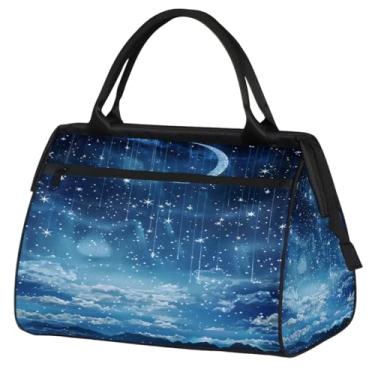 Imagem de Bolsa pequena para o fim de semana para mulheres e homens, com autismo, colorida, dobrável, para viagem, bolsa esportiva leve para academia, Cor: 18, 15.2*8.3*11.6 inch, Moderno