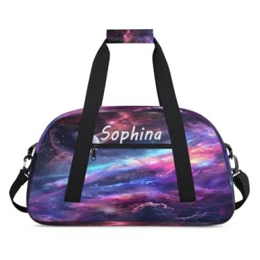 Imagem de Bolsa esportiva personalizada, sistema solar, universo, psíquico, com nome, bolsa de dormir personalizada, bolsa de fim de semana, bolsa de treino para dança, balé, academia, ginástica, mala, viagem