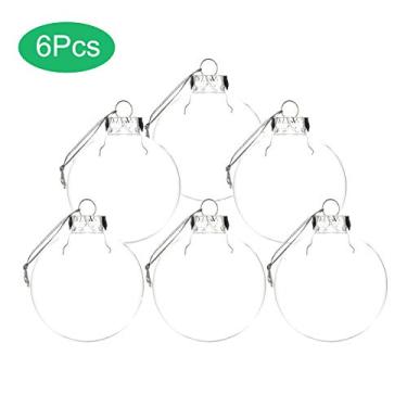 Imagem de Generic Bolas de Natal Preenchíveis de Plástico Transparente, Variedade de Recheios, Decorações de Parede Diy, Etiquetas de Presente, 4 Peças para Artesanato Diy, Decoração 10cm (#1)