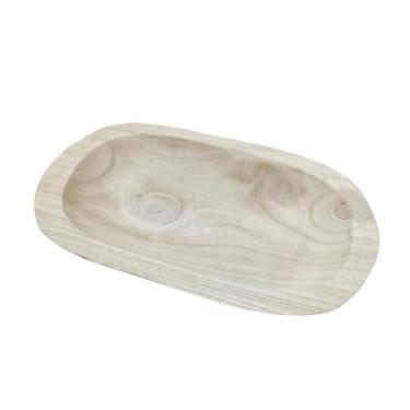Imagem de Baoblaze Tigela de madeira para massa, decorativa e multifuncional, peça central, rústica para casa, cozinha, presente para utensílios domésticos.