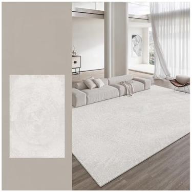 Imagem de SPXMQSS Tapete de área grande para sala de estar, tapete antiderrapante para quarto, sofá resistente ao desgaste, tapete de mesa de café, para sala de estar, sala de jantar, quarto, cinza bege C 240 x