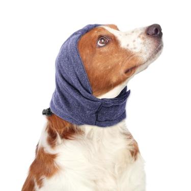 Imagem de Moletom elástico calmante para cães, capa de orelha de cachorro ajustável, protetor de orelha de cachorro respirável sem agitação com fivela de pasta para alívio da ansiedade, redução de ruído, fogos
