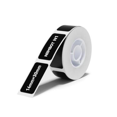 Imagem de NIIMBOT Etiquetas de transferência térmica 0,55" x 1,18 polegadas, para etiquetadora B18/N1, material PET, impermeável e resistente a altas temperaturas, longo tempo de armazenamento, preto (14 x 30