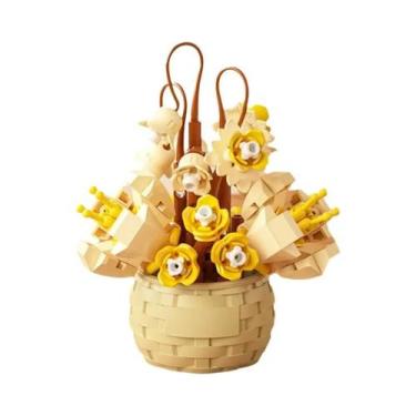 Imagem de Blocos De Construção DIY Românticos De Rosas, Girassóis E Suculentas E