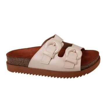 Imagem de  Papete Feminino Tratorado Flatform Moleca 5500103, Branco, Off, 37